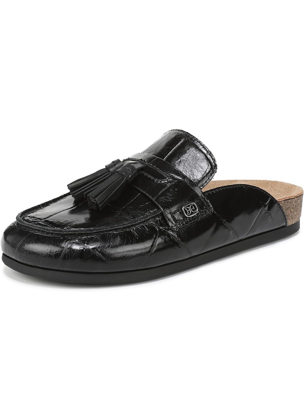 Sam Edelman Black Patent Tassel Mule Loafer